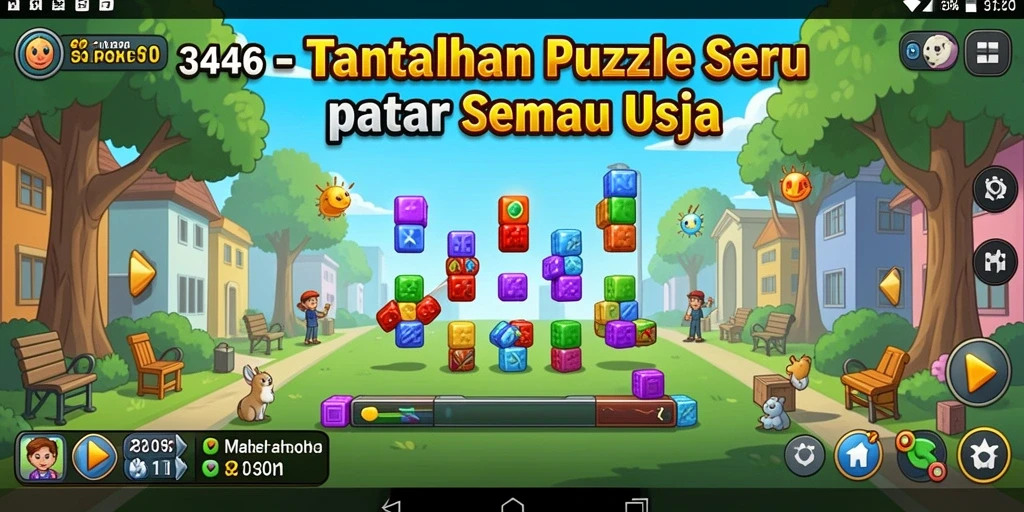 Screenshot 3446 menampilkan gameplay puzzle yang menantang.