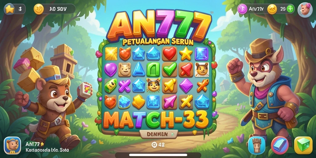 Gameplay seru AN777 dengan grafis match-3 yang menakjubkan.