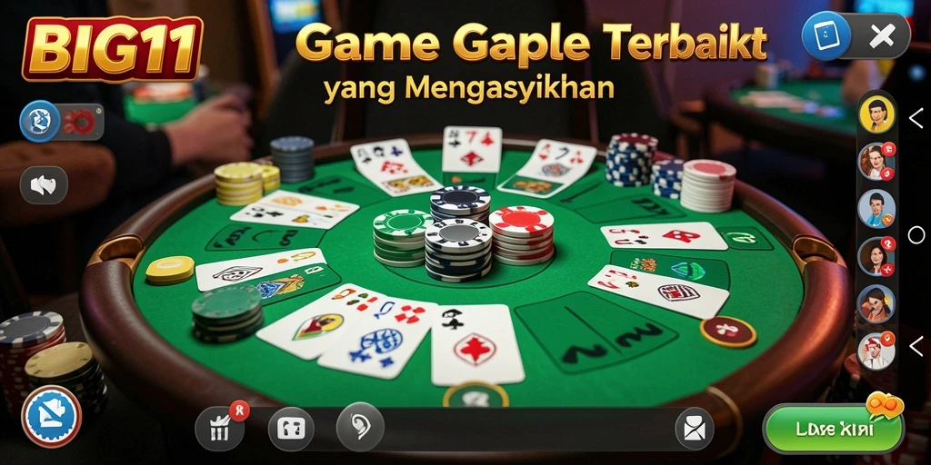 Tampilan gameplay Gaple yang menarik dan interaktif di BIG11.
