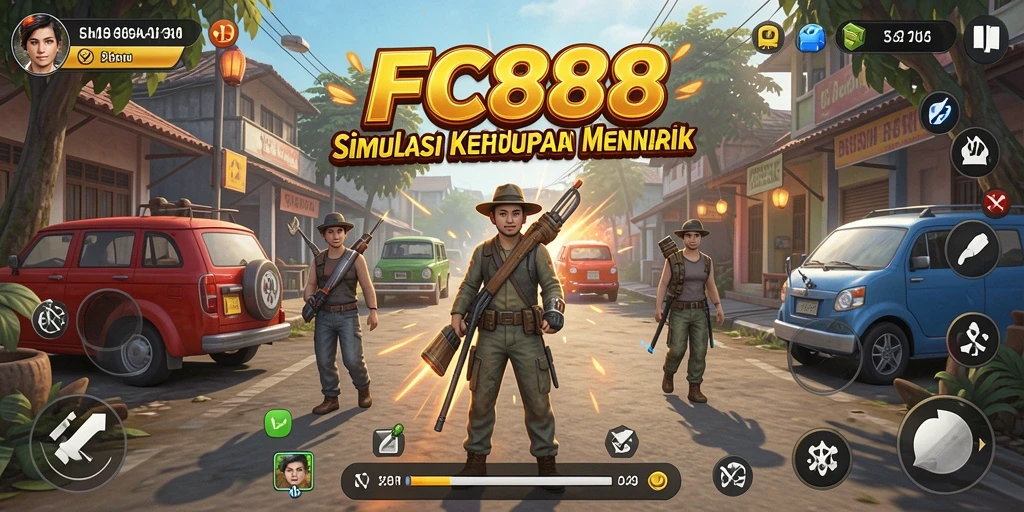 Screenshot gameplay FC888 yang menunjukkan interaksi dan lingkungan yang kaya.