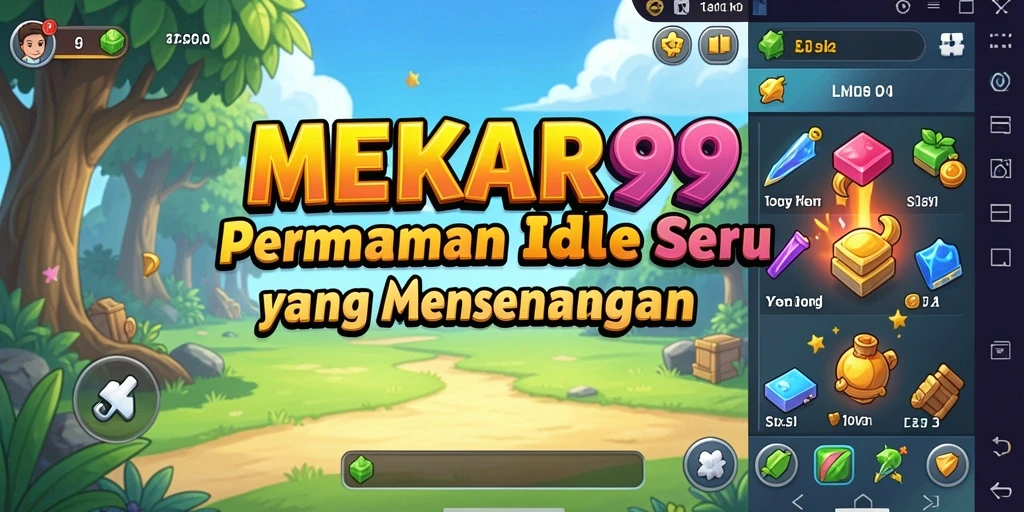 Gameplay menarik dalam MEKAR99 yang menggambarkan kebun yang berkembang.