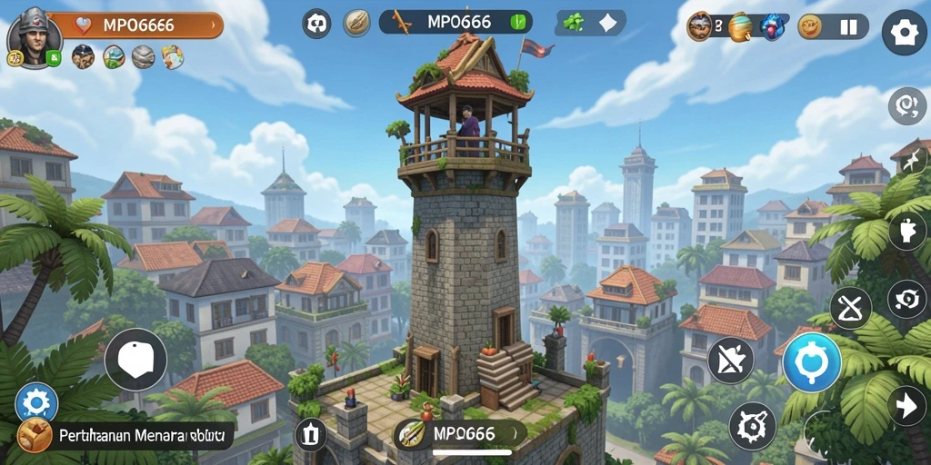 Menampilkan aksi menara pertahanan yang seru dan strategis.