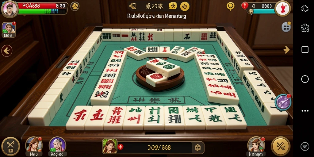 Screenshot gameplay POA88 menampilkan pengalaman Mahjong yang seru.