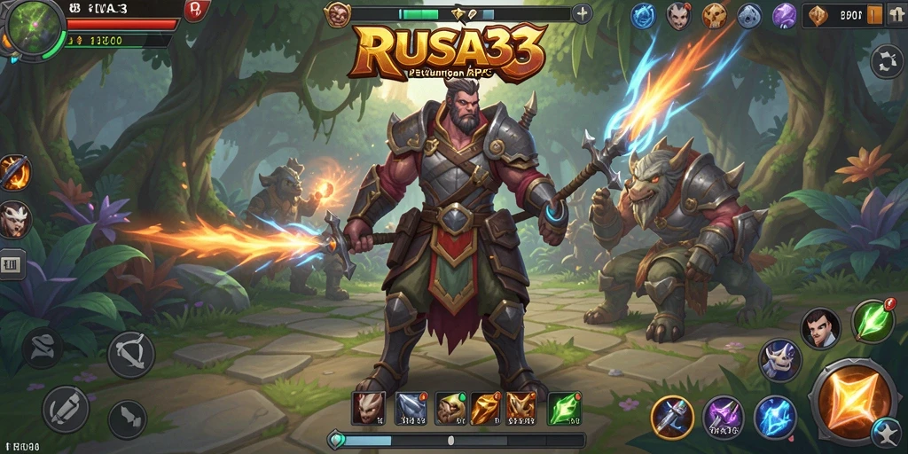 Screenshot RUSA33 menampilkan aksi pertempuran epik dalam dunia ARPG.