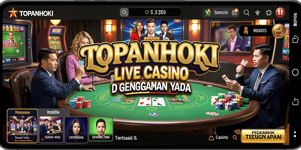 Screenshot gameplay <strong>TOPANHOKI</strong> menunjukkan suasana Live Casino yang mendebarkan.