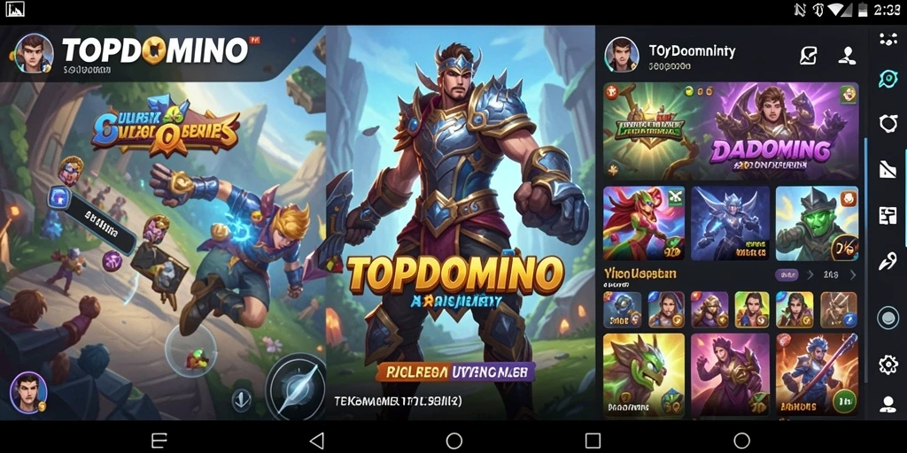 Tampilan antarmuka aplikasi TOPDOMINO yang intuitif dan mudah digunakan.