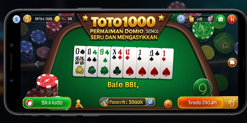 Tampilan seru dari gameplay Domino di TOTO1000.