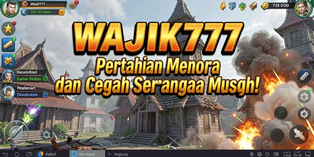 Screenshot menampilkan aksi seru dalam permainan Tower Defense WAJIK777.